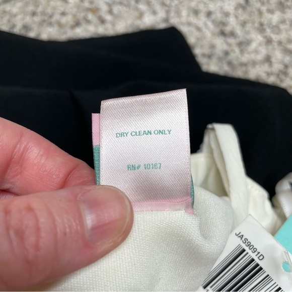 Aqua Black White Spaghetti Strap Ruffle Top Mini Dress Small NWT - Picture 7 of 10